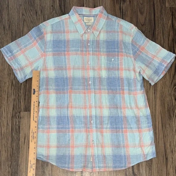 Weatherproof Blue and Pink Casual Button Down Shirt - Picture 3 of 4